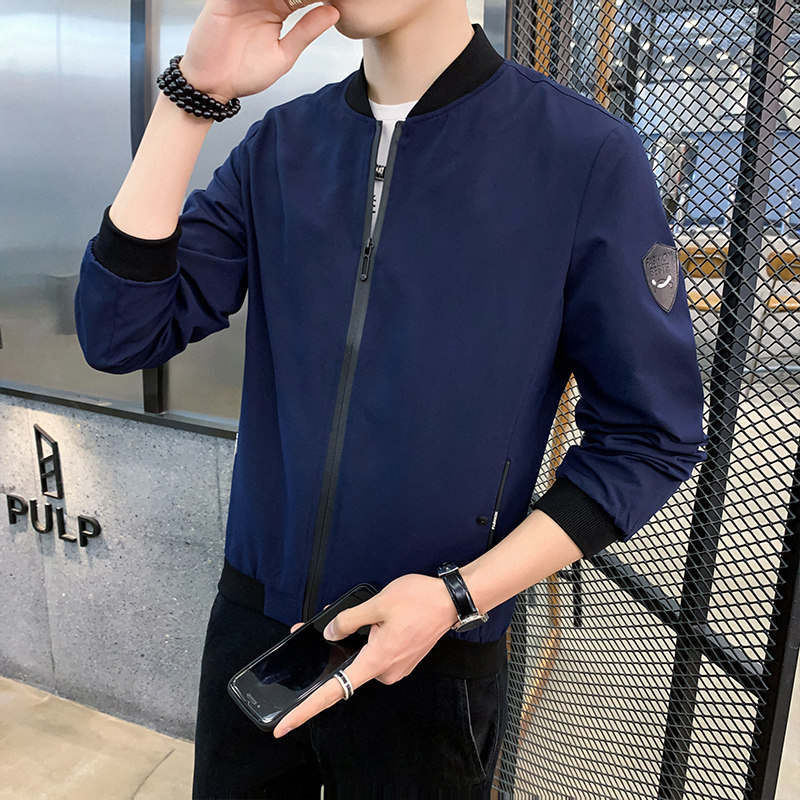 秋季新款夹克男薄款外套男士夹克衫立领潮牌休闲棒球服JK8001P27,男装夹克,星座1410（原1902A）