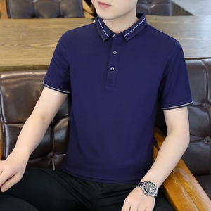 男士POLO衫春夏纯色简约公版商务短袖棉质上衣T恤衫二开PL3396P40图片