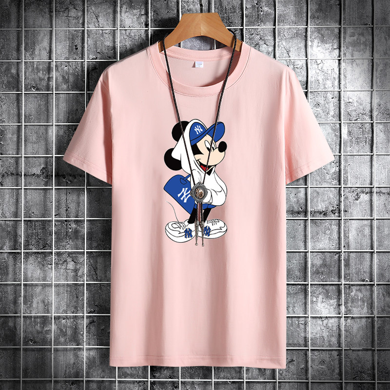 夏季男士短袖t恤潮宽松纯棉衣服新款男装DT4848-NY帽子米奇-P15,男装T恤,星座1410（原1902A）