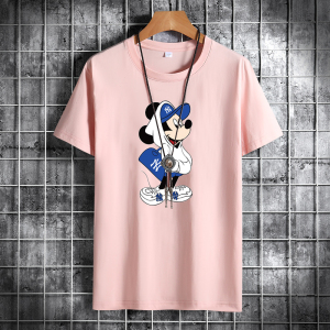 夏季男士短袖t恤潮宽松纯棉衣服新款男装DT4848-NY帽子米奇-P15图片