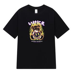夏季新款NASN彩色熊男T恤印花百搭港风简约短袖落肩男潮DTNS36P20图片