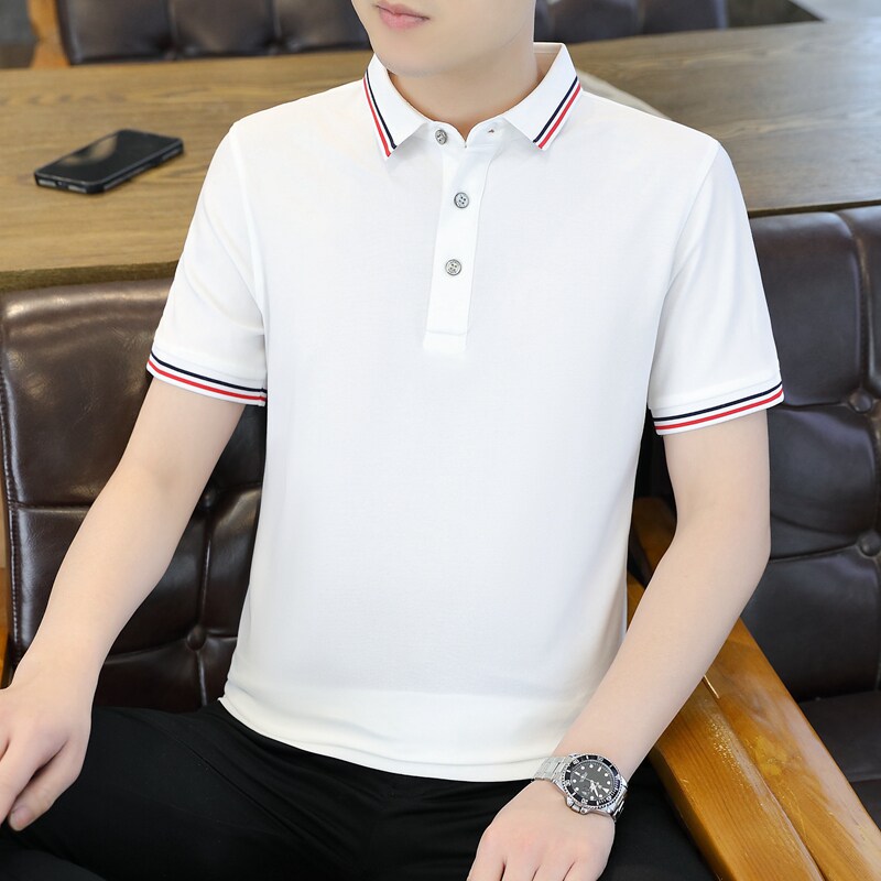 男士棉质POLO衫夏季纯色公版上衣商务短袖T恤衫薄款二开PL3392P40图片