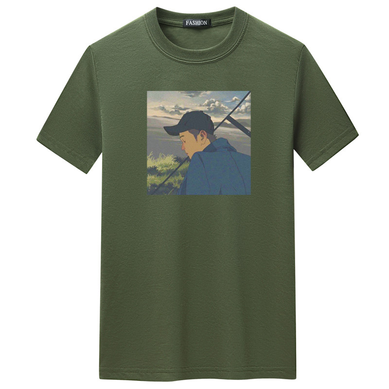 夏季男短袖t恤潮宽松CVC60%棉衣服新款男装DT3726-插画男孩-P15,男装T恤,星座1410（原1902A）