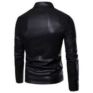 跨境外贸男士外套春秋皮衣飞行夹克男装PU皮机车服皮衣男PY901P68图片
