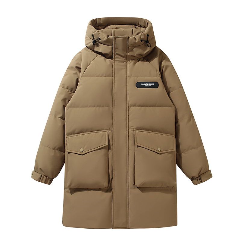 冬季中长款羽绒服男女情侣款厚连帽抗寒上衣#90%白鸭绒YR5819P260，男装羽绒服，星座1902A（原星座1216）