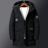 男士冬季加厚中长款羽绒服多口袋冬装保暖鸭绒潮外套YR989P140，男装羽绒服，星座1902A（原星座1216）