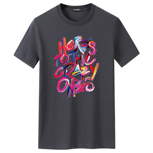夏季男士短袖t恤潮CVC60%棉宽松衣服新款男DT3815-彩虹HeRos-P15图片
