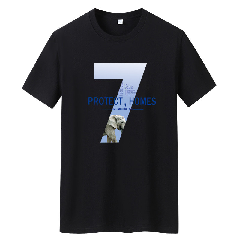 夏季男士短袖t恤潮流宽松潮牌纯棉衣服2021新DT4164-保护地球-P15,男装T恤,星座1410（原1902A）