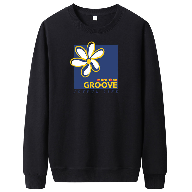 秋卫衣男圆领韩版嘻哈运动外套ins港风休闲衣WY7925-GROOVE花-P30图片
