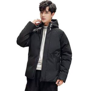 2021新款羽绒服男连帽短款休闲光板可压花羽绒外套男 YR8803图片