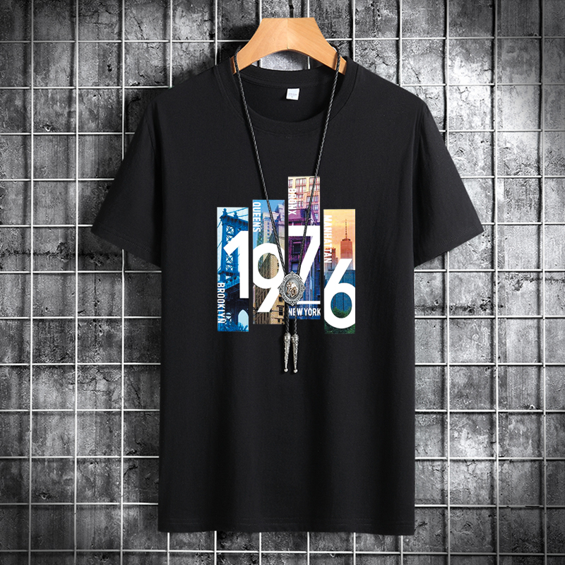 夏季男士短袖t恤潮流潮牌宽松纯棉衣服2021新款DT4002-1976-P15图片