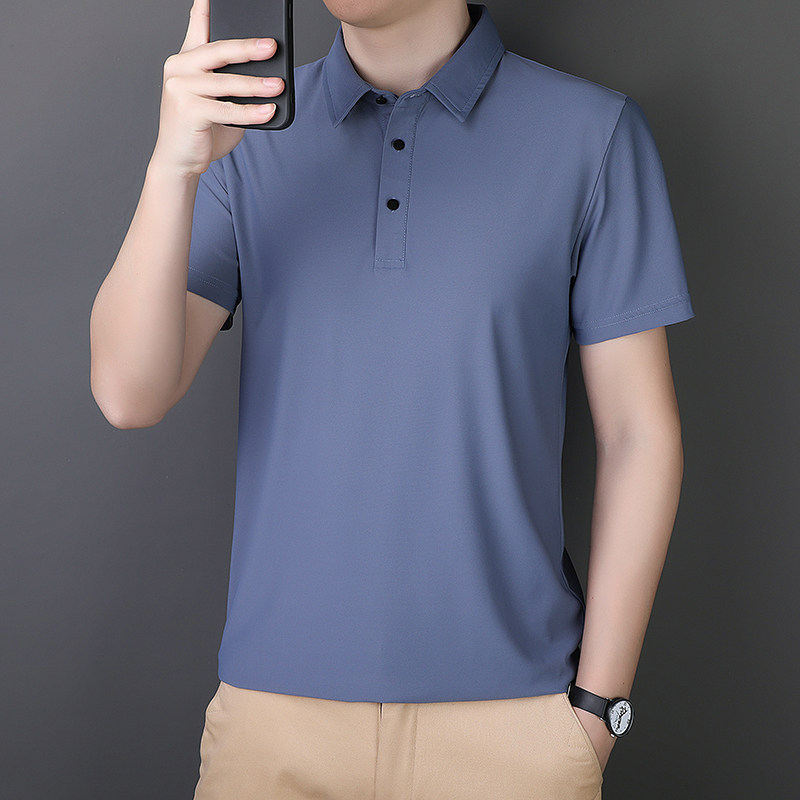 夏季男士冰丝POLO衫商务上衣时尚纯色轻薄短袖休闲 PL8888P30图片