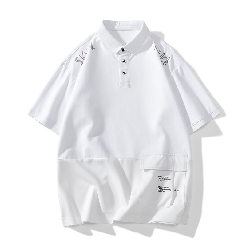 夏季冰丝珠地棉冰丝T恤男Polo衫上衣公版拼接翻领上衣PL217P45，男装Polo衫，星座1410（原1902A）