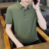 夏季POLO衫冰丝无痕商务休闲精致格薄款简约上衣T恤衫PL2662P42，男装Polo衫，星座1410（原1902A）