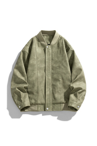 美式PU皮棒球服外套男春秋季新款潮早春痞帅工装男夹克JK206P80图片