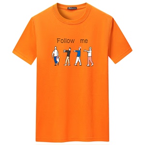 夏季短袖t恤潮流宽松CVC60%棉衣服新款男装DT3645-FOLLOW ME-P15图片
