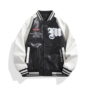 跨境外贸皮衣男士外套秋季机车服防风帅痞帅PU皮夹克男 PY2567P78图片