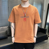 纯棉男士短袖t恤宽松落肩港风半袖情侣T男生体恤加大码DT2502P16，男装T恤，星座1410（原1902A）