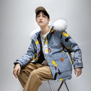 2021新小恶魔短款羽绒服冬季情侣装加厚白鸭绒保暖外套YR8801P100图片