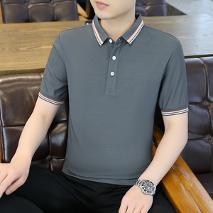 男POLO衫春夏季潮流纯色简约公版上衣商务短袖T恤衫薄款PL3383P25图片