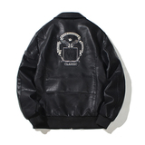 跨境外贸男士外套春秋皮衣飞行夹克男装PU皮机车服皮衣PY616P106，男装夹克，星座1410（原1902A）