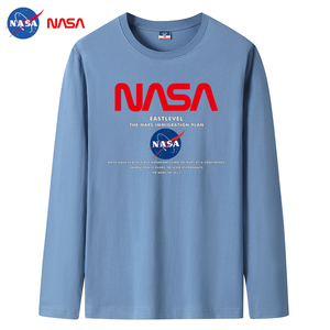 2022NASA新款韩版春秋男士纯棉圆领长袖T恤大码码号标CT6NS39-P18图片