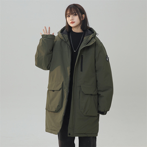 得物二开 石墨烯情侣款棉衣中长款棉服男中性加长款 MY332517P115图片