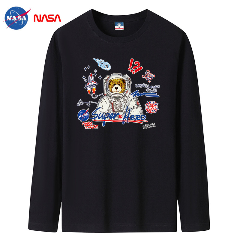2022NASA新款韩版春秋男士纯棉圆领长袖T恤大码码号标CT6NS01-P18,男装T恤,星座1410（原1902A）