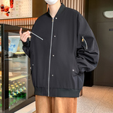 薄款贴膜夹克男女款春秋季新款潮流宽松罗纹领休闲外套JK338P67，男装夹克，星座1410（原1902A）