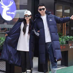 中长款棉服男女加厚保暖情侣三条杠冬装外套棉衣面包服 MY6038P90图片