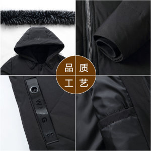 2021新款羽绒服男中长款真毛领白鸭绒过膝加长款 主推 YR901-P130图片