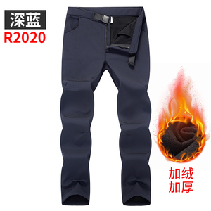 软壳裤冲锋裤男士户外百搭防风防水保暖加绒登山裤K2020P75图片