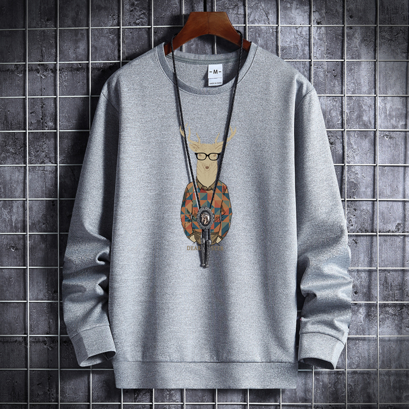 Men's qiuweiyi men's round neck Korean hip hop sports coat Hong Kong style casual top Mr. Lu