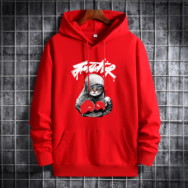 Men's hooded Korean hip hop sports coat Hong Kong style casual top fashion cat