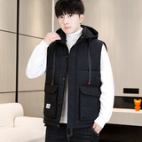 连帽羽绒棉马甲男女厚工装马甲学生马夹青年加大码坎肩MJ1818P85，男装工装外套，星座1410（原1902A）