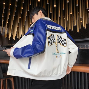 新品男士PU皮衣软皮男士春秋潮时尚百搭皮衣夹克男装外套JK270P83图片