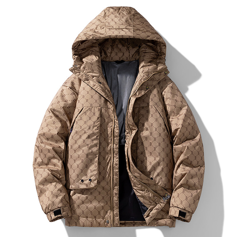 高街潮牌冬季50%绒加厚保暖羽绒服短款情侣宽松外套YR2388P120图片
