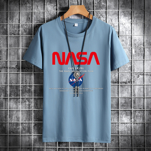 夏季男士短袖t恤潮流潮宽松纯棉衣服2021新DT4442-NASA字母-P15
