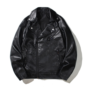 跨境外贸男士外套春秋皮衣飞行夹克男装PU皮机车服皮衣男PY618P86图片