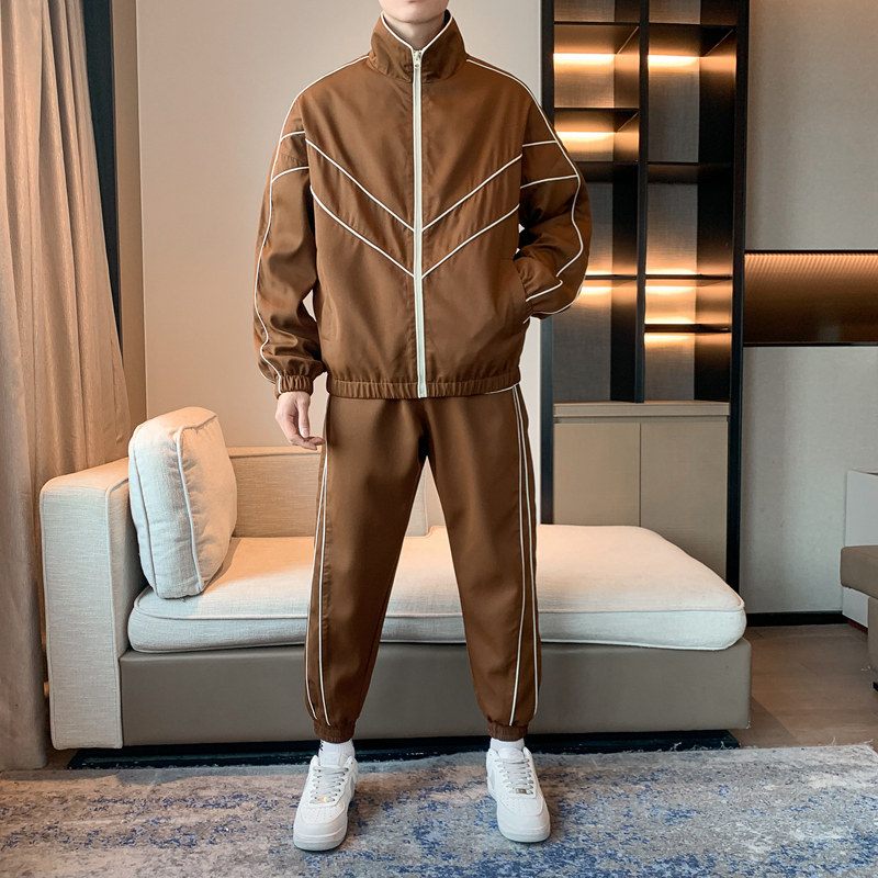 男士休闲套装春秋季潮牌ins学生青少年宽松两件套运动服TZ537P100,男装休闲套装,星座1410（原1902A）