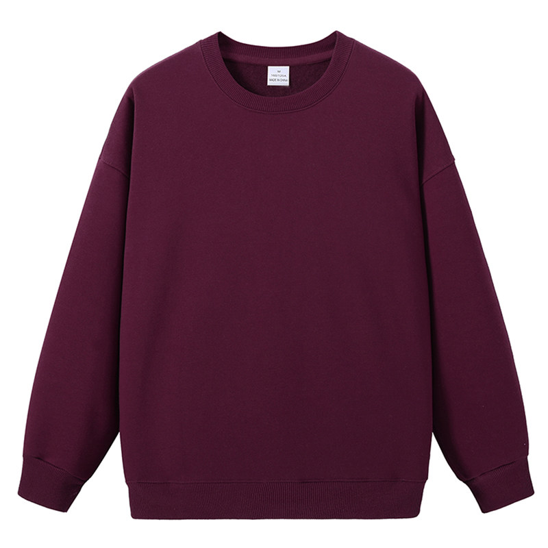 350克大毛圈45棉圆领卫衣纯色宽松版圆领卫衣情侣装男女WY7005P25，男装卫衣，星座1410（原1902A）