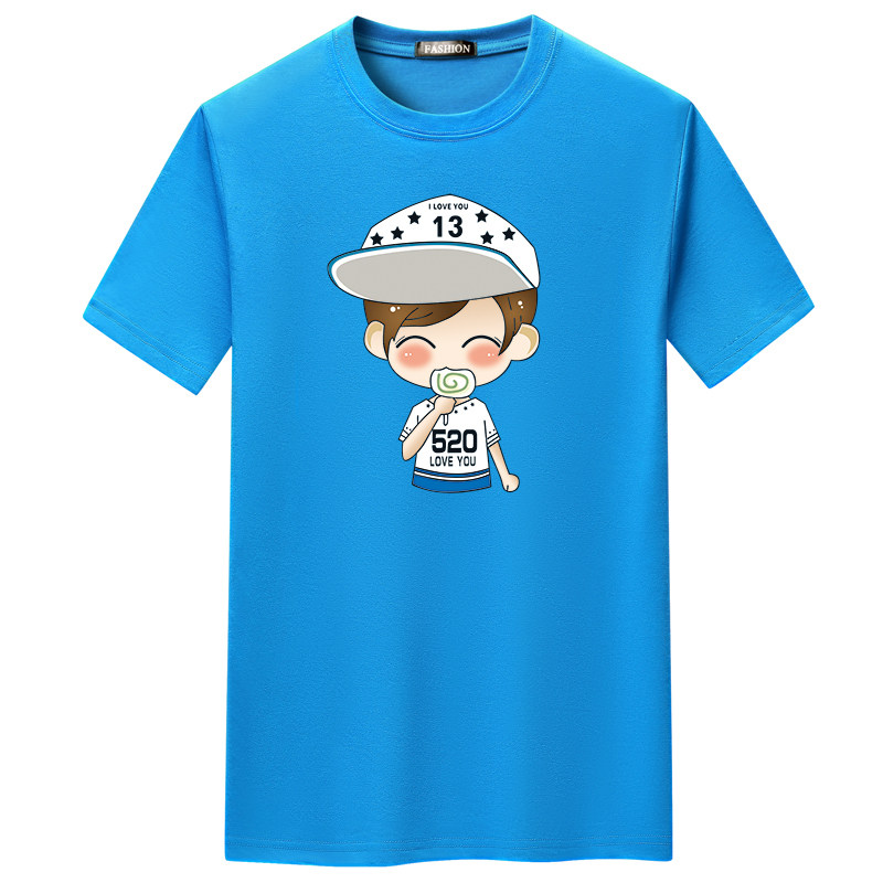 夏季短袖t恤潮流宽松CVC60%棉衣服新款男装DT3786-520棒棒糖-P15,男装棉衣,星座1410（原1902A）