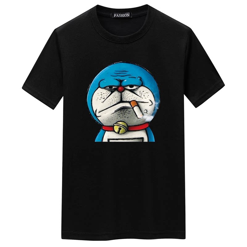 夏季男短袖t恤潮流宽松CVC60%棉衣服新款男装DT3163-抽烟猫-P15,男装T恤,星座1410（原1902A）