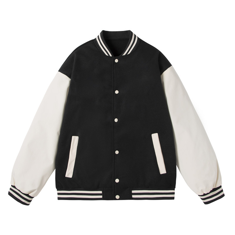 公版棒球领卫衣夹克拼接撞色棒球服青少年学生夹克男 JK2311-1P72图片