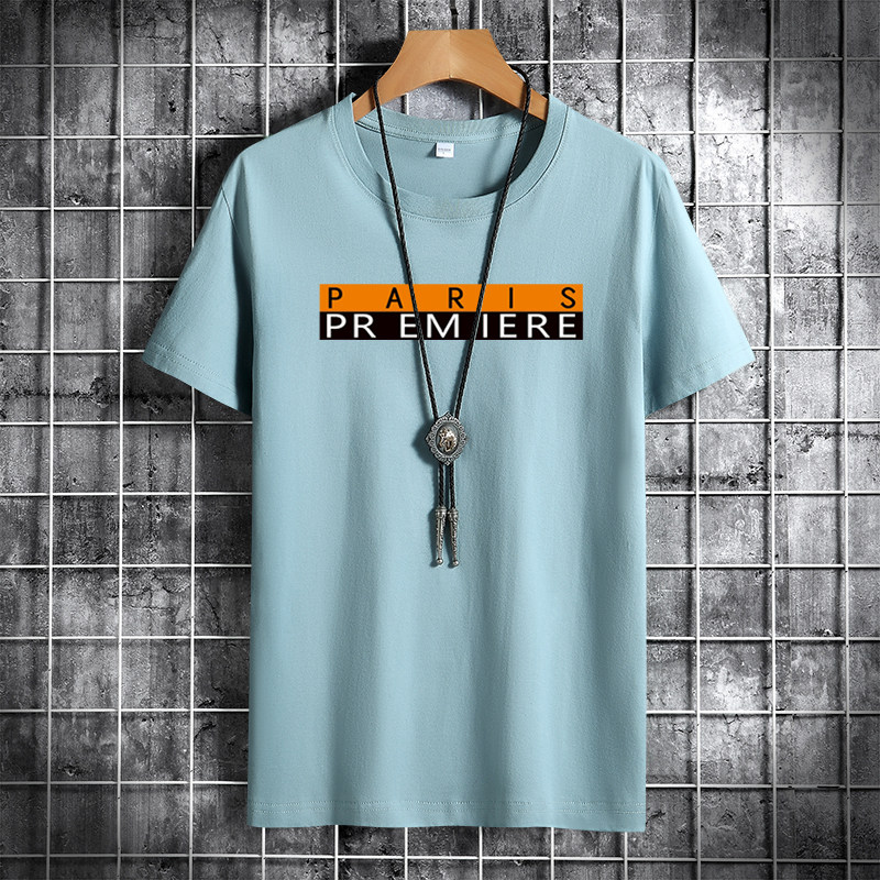 夏季男士短袖t恤潮牌宽松纯棉衣服新款男装DT4830-巴黎首映-P15,男装T恤,星座1410（原1902A）