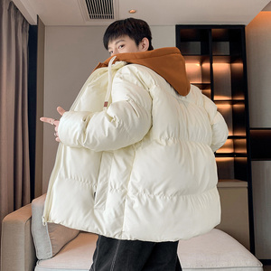 假两件棉衣男士冬季加厚潮牌连帽外套情侣仿丝棉衣服 MY28188P100图片