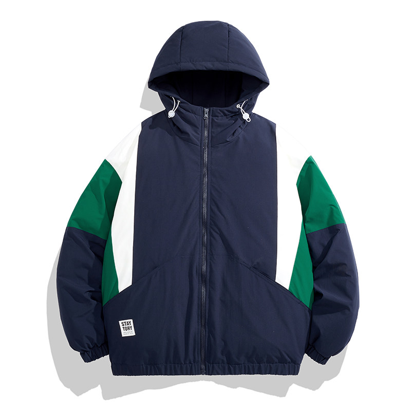 冬季新款拼色连帽男士棉服情侣百搭保暖潮流棉衣外套MY8122P110,男装棉衣,星座1410（原1902A）