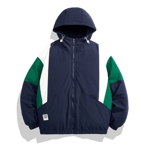 冬季新款拼色连帽男士棉服情侣百搭保暖潮流棉衣外套 MY8122P110图片