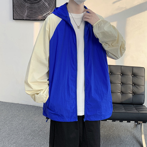 防晒衣男夏冰丝薄款外套学生港风防晒服大码超薄透气皮肤衣F01P45图片