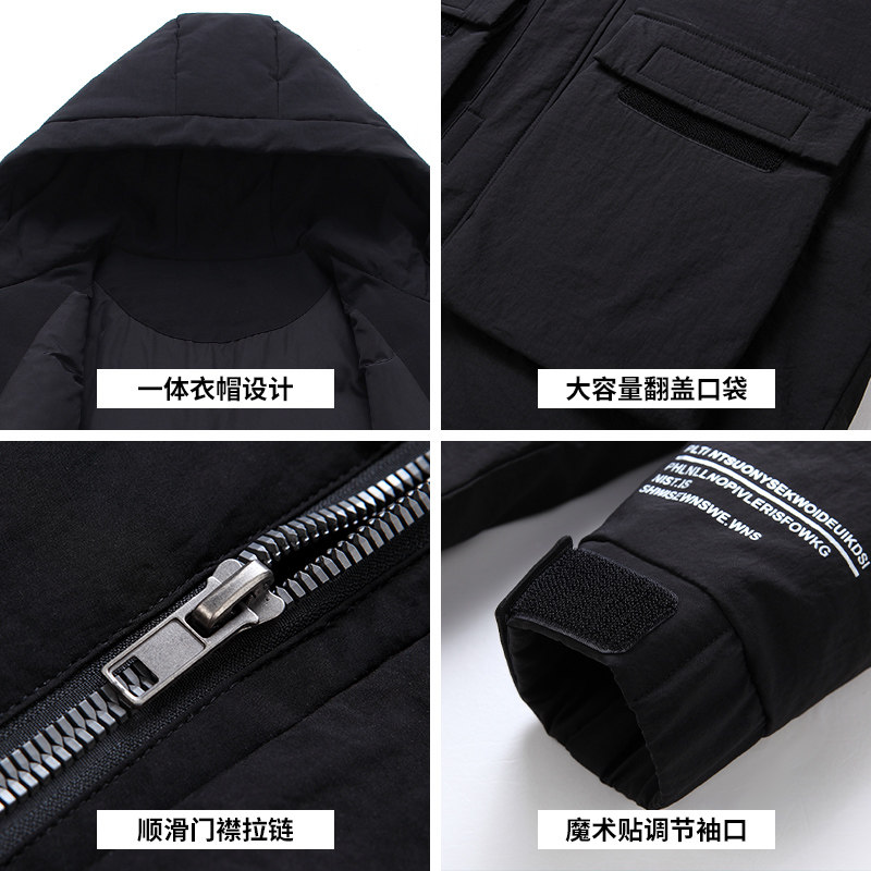 蓝低背景爆款羽绒服男短款工装男士韩版潮牌加厚外套YR218-P120,男装羽绒服,星座1410（原1902A）